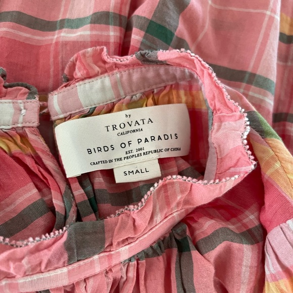 Trovata Pink and Orange Puff Sleeve Blouse - Picture 6 of 7